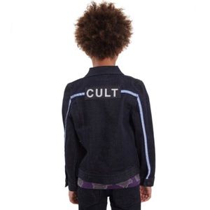 Cult Of Individuality Kid’s Stripe Reflective Stretch Denim Jacket Rinse Color 2